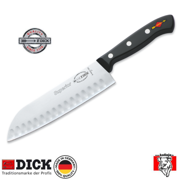 Nož Dick SANTOKU Superior 8 4442 – 18 K cm, crni